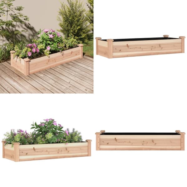 Højbed med foring 120x45x25 cm massivt fyrretræ - Højbed - Højbede - Home & Living