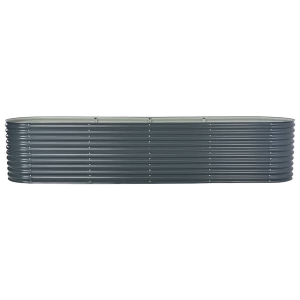 Forhøjet plantekasse 400x80x81 cm galvaniseret stål grå - Plantekasse - Plantekasser - Home & Living
