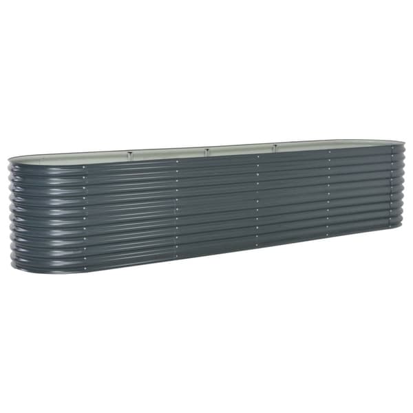 Forhøjet plantekasse 400x80x81 cm galvaniseret stål grå - Plantekasse - Plantekasser - Home & Living