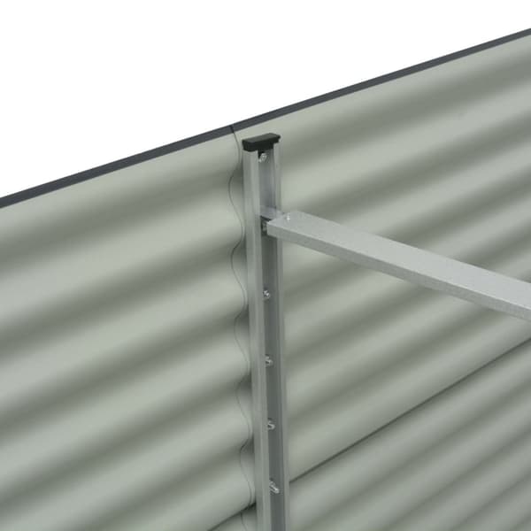 Forhøjet plantekasse 400x80x81 cm galvaniseret stål grå - Plantekasse - Plantekasser - Home & Living