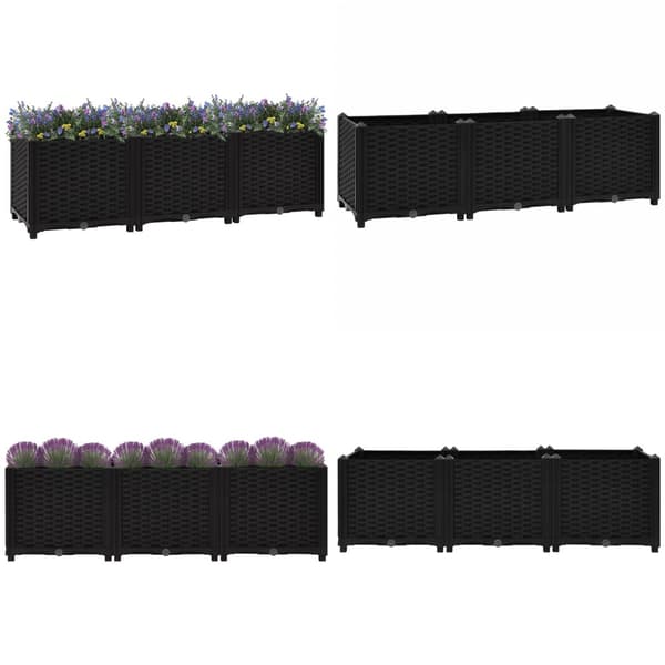 Korotettu kukkalaatikko 120x40x38 cm polypropeeni - Korotettu Puutarhalaatikko - Korotetut Puutarhalaatikot - Home & Living