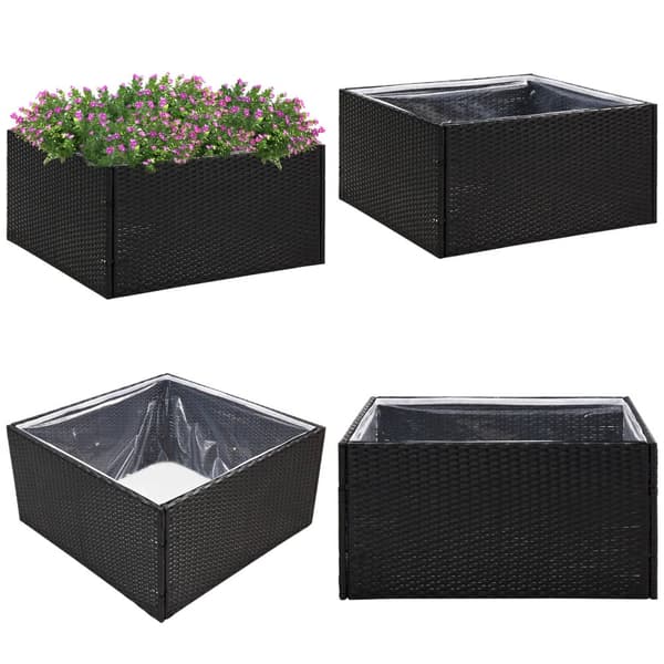 Odlingslåda svart 80x80x40 cm konstrotting - Odlingslåda - Odlingslådor - Home & Living