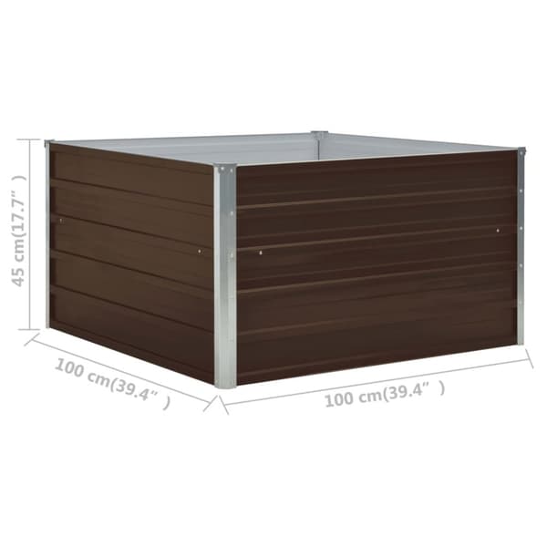 Odlingslåda 100x100x45 cm galvaniserat stål brun - Odlingslåda - Blomkruka - Home & Living