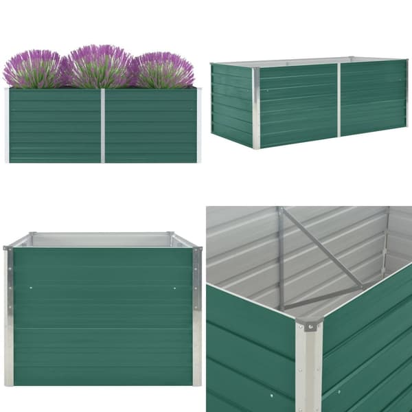 Korotettu puutarhalaatikko 160x80x45 cm galvanoitu teräs vihreä - Korotettu Puutarhalaatikko - Korotetut Puutarhalaatikot - Home & Living