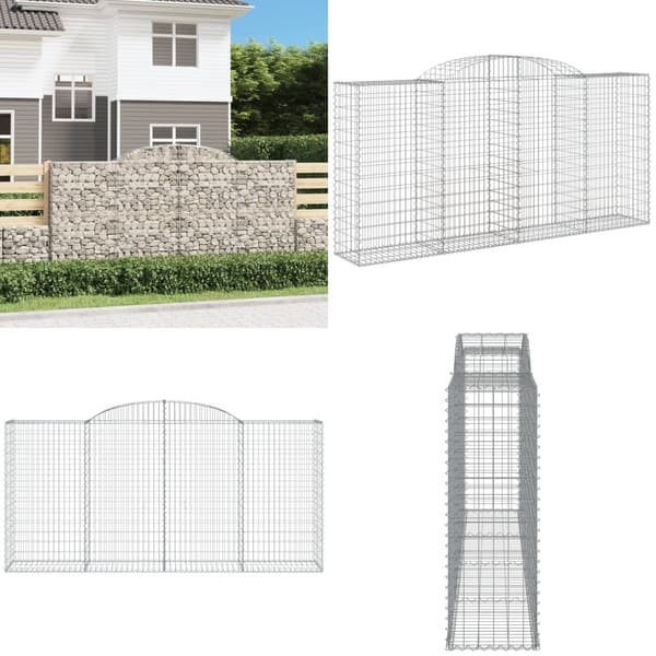 Buet gabionkurv 300x50x140/160 cm galvaniseret jern - Gabion-kurv - Gabion-kurve - Home & Living