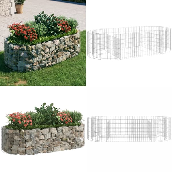 Planteringsgabion galvaniserat järn 200x100x50 cm - Gabion - Gabioner - Home & Living