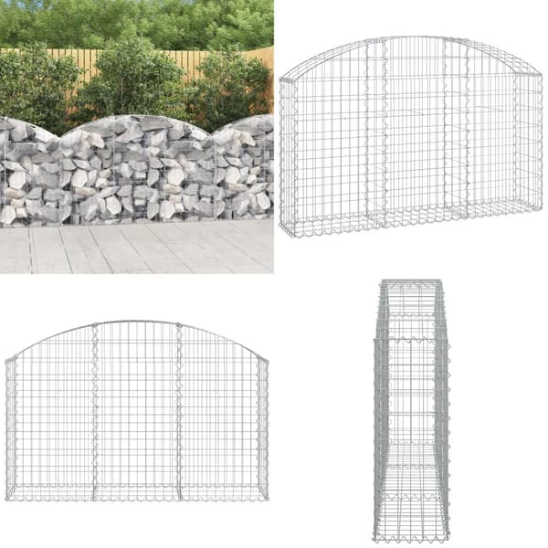 Buet gabionkurv 150x30x80/100 cm galvaniseret jern - Gabion-kurv - Gabion-kurve - Home & Living