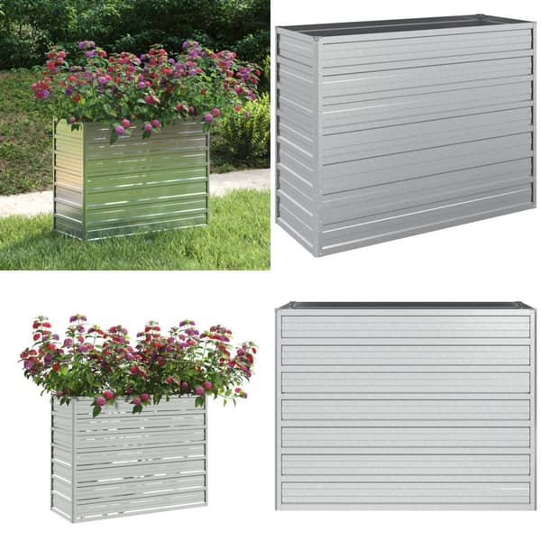 Odlingslåda upphöjd galvaniserat stål 100x40x77 cm silver - Odlingslåda - Odlingslådor - Home & Living