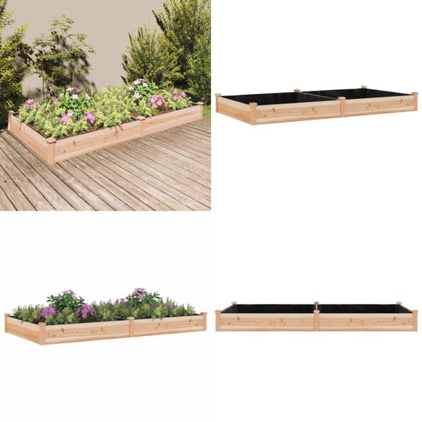 Plantekasse med foring 240x120x25 cm massivt fyrretræ - Højbed - Højbede - Home & Living
