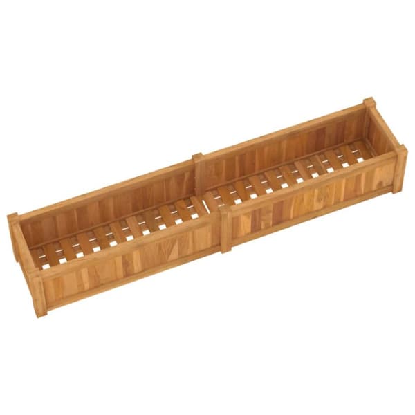 Plantekasse 150x30x25 cm massivt teaktræ - Højbed - Højbede - Home & Living