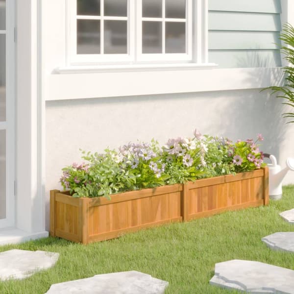 Plantekasse 150x30x25 cm massivt teaktræ - Højbed - Højbede - Home & Living