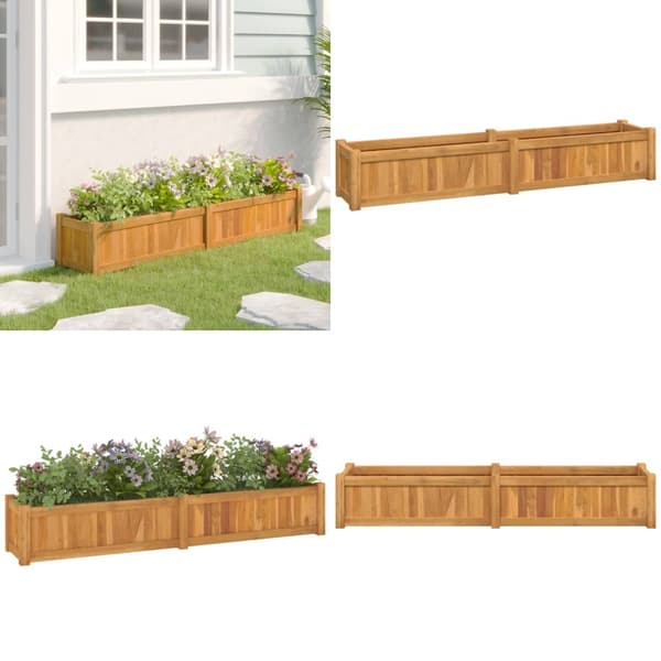 Plantekasse 150x30x25 cm massivt teaktræ - Højbed - Højbede - Home & Living