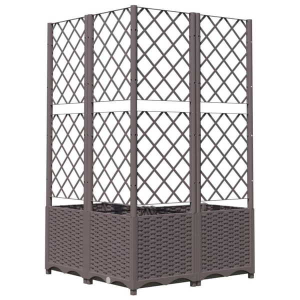Plantekasse med espalier 80x80x136 cm PP brun - Plantekasse - Plantekasser - Home & Living