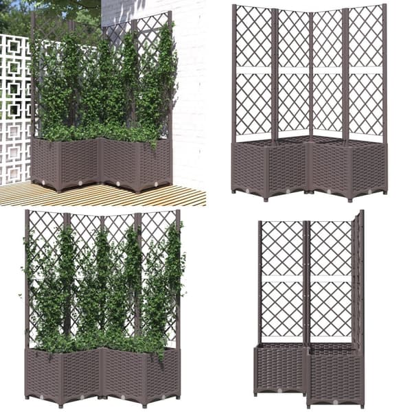 Plantekasse med espalier 80x80x136 cm PP brun - Plantekasse - Plantekasser - Home & Living