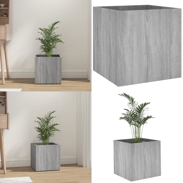 Plantekasse 40x40x40 cm konstrueret træ grå sonoma-eg - Plantekasse - Plantekasser - Home & Living