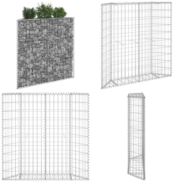 Gabion trapets upphöjd galvaniserat stål 100x20x100 cm - Gabion - Gabioner - Home & Living