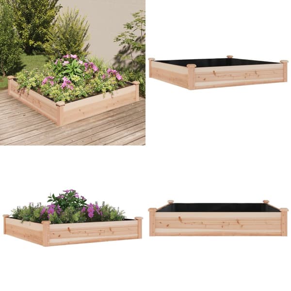 Højbed med foring 120x120x25 cm massivt fyrretræ - Højbed - Højbede - Home & Living