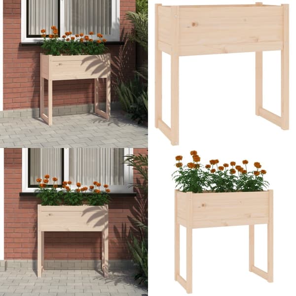 Plantekasse 78x40x81 cm massivt fyrretræ - Plantekasse - Plantekasser - Home & Living
