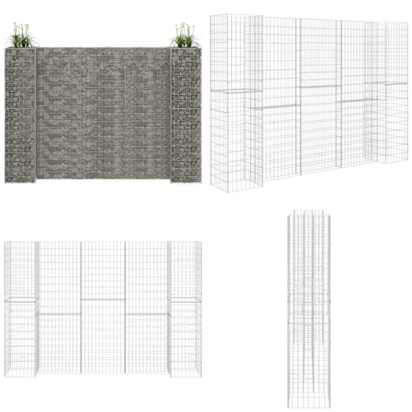 H-formet gabion-plantekasse 260x40x180 cm stål - Gabionplantekasse - Gabionplantekasser - Home & Living