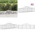 Miniatyrbillede 1 af 7: Buede gabionkurve 3 stk. 200x50x40/60 cm galvaniseret jern - Gabion-kurv - Gabion-kurve - Home & Living