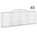 Miniatyrbild 3 av 7: Gabioner bågformade 3 st 300x30x100/120 cm galvaniserat järn - Gabion - Gabioner - Home & Living