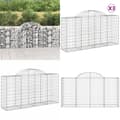 Miniatyrbillede 1 af 7: Buede gabionkurve 3 stk. 200x50x100/120 cm galvaniseret jern - Gabion-kurv - Gabion-kurve - Home & Living