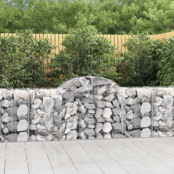 Buede gabionkurve 3 stk. 200x50x80/100 cm galvaniseret jern - Gabion-kurv - Gabion-kurve - Home & Living