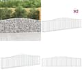 Miniatyrbillede 1 af 7: Buede gabionkurve 2 stk. 400x30x80/100 cm galvaniseret jern - Gabion-kurv - Gabion-kurve - Home & Living