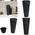 Miniatyrbillede 1 af 7: Plantekrukke 18/45 l udtagelig indsats rillet design antracit - Plantekrukke - Plantekrukker - Home & Living