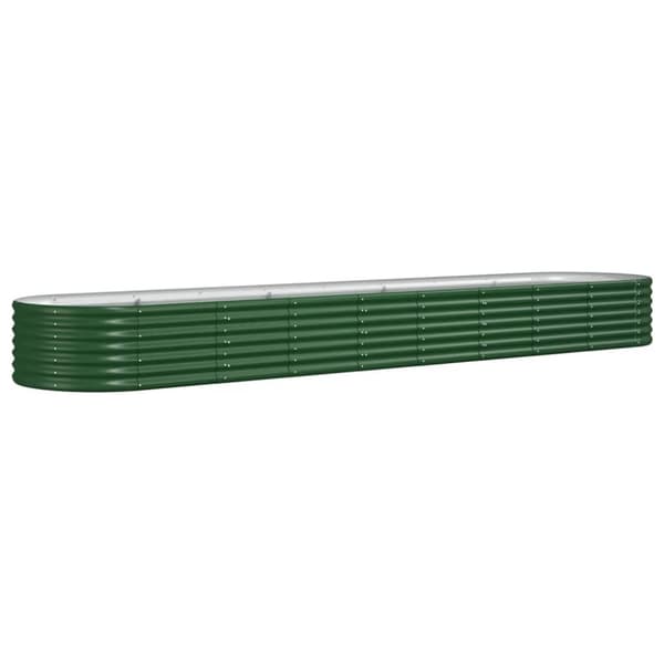Plantekasse 368x80x36 cm pulverlakeret stål grøn - Plantekasse - Plantekasser - Home & Living