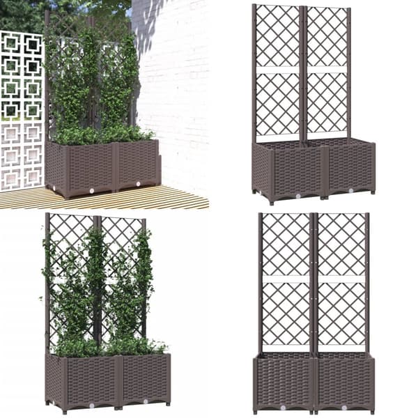 Plantekasse med espalier 80x40x136 cm PP brun - Plantekasse - Plantekasser - Home & Living