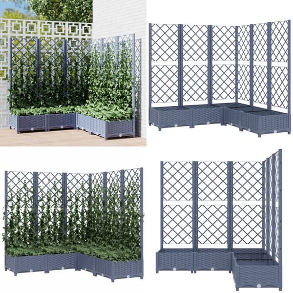 Plantekasse med espalier 120x120x121,5 cm PP mørkegrå - Plantekasse - Plantekasser - Home & Living