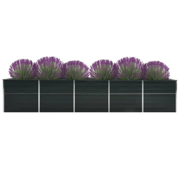 Forhøjet plantekasse 400x80x45 cm galvaniseret stål antracitgrå - Plantekasse - Plantekasser - Home & Living