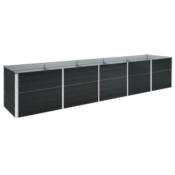 Forhøjet plantekasse 400x80x45 cm galvaniseret stål antracitgrå - Plantekasse - Plantekasser - Home & Living