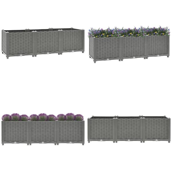 Korotettu kukkalaatikko 120x40x38 cm polypropeeni - Kukkaruukku - Kukkalaatikko - Home & Living