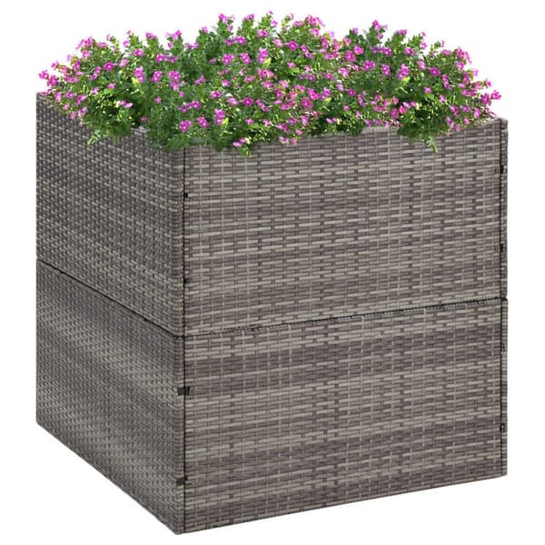 Plantekasse 80x80x80 cm polyrattan grå - Haveplantekasse - Haveplantekasser - Home & Living