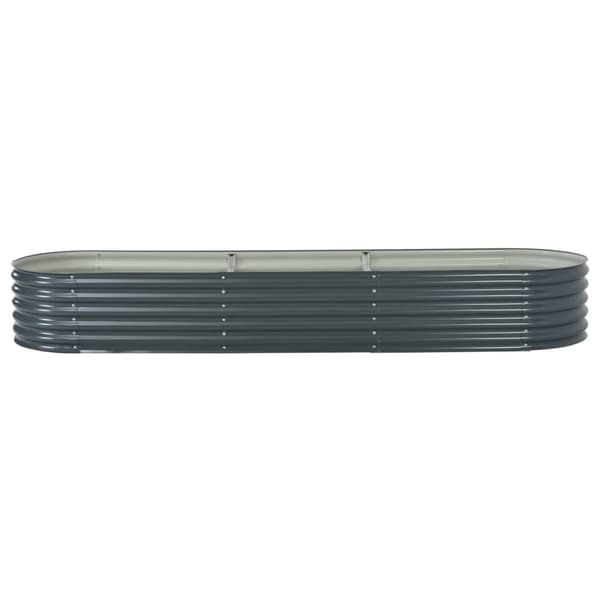 Forhøjet plantekasse 320x80x44 cm galvaniseret stål grå - Plantekasse - Plantekasser - Home & Living