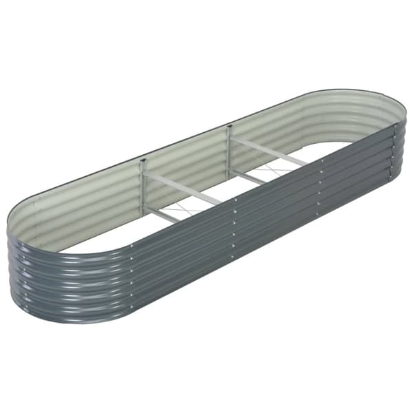 Forhøjet plantekasse 320x80x44 cm galvaniseret stål grå - Plantekasse - Plantekasser - Home & Living