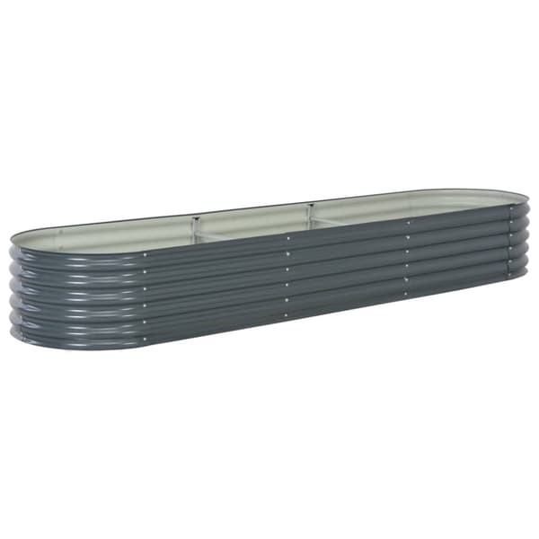 Forhøjet plantekasse 320x80x44 cm galvaniseret stål grå - Plantekasse - Plantekasser - Home & Living