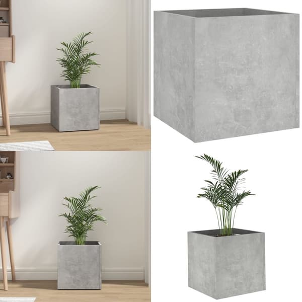 Plantekasse 40x40x40 cm konstrueret træ betongrå - Plantekasse - Plantekasser - Home & Living