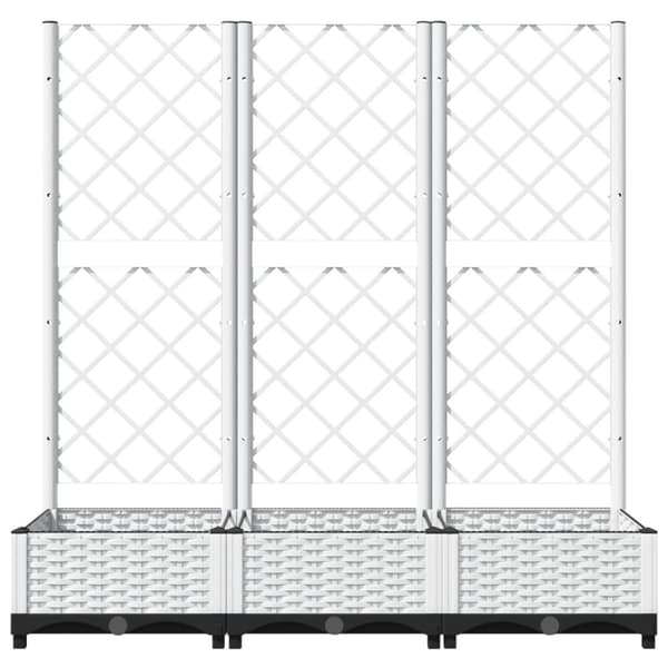 Plantekasse med espalier 120x40x121,5 cm PP hvid - Plantekasse - Plantekasser - Home & Living