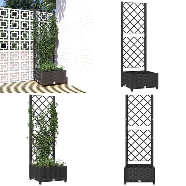 Plantekasse med espalier 40x40x121,5 cm PP sort - Plantekasse - Plantekasser - Home & Living