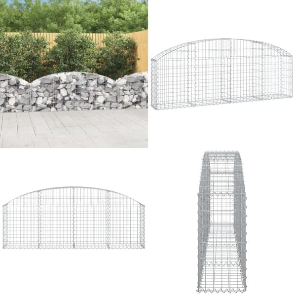 Buet gabionkurv 200x30x60/80 cm galvaniseret jern - Gabion-kurv - Gabion-kurve - Home & Living