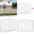 Miniatyrbillede 1 af 7: Buede gabionkurve 2 stk. 200x50x140/160 cm galvaniseret jern - Gabion-kurv - Gabion-kurve - Home & Living