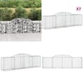 Miniatyrbillede 1 af 7: Buede gabionkurve 7 stk. 300x50x80/100 cm galvaniseret jern - Gabion-kurv - Gabion-kurve - Home & Living