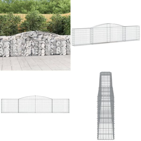 Buet gabionkurv 400x30x80/100 cm galvaniseret jern - Gabion-kurv - Gabion-kurve - Home & Living