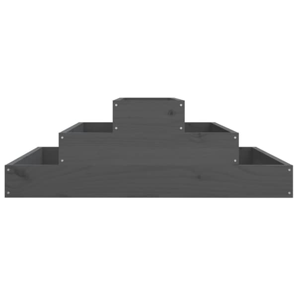 Plantekasse 80x80x27 cm massivt fyrretræ grå - Plantekasse - Plantekasser - Home & Living