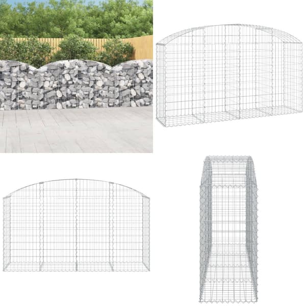 Gabion bågformad 200x50x100/120 cm galvaniserat järn - Gabion - Gabioner - Home & Living