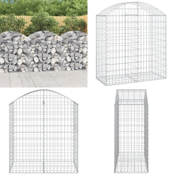 Buet gabionkurv 100x50x100/120 cm galvaniseret jern - Gabion-kurv - Gabion-kurve - Home & Living