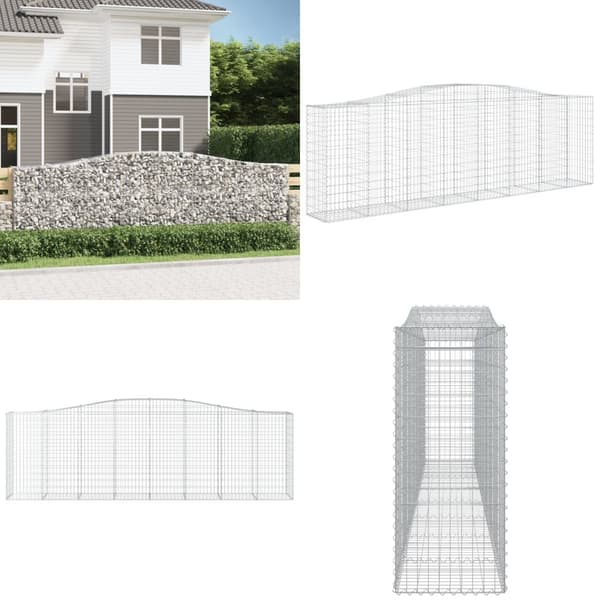 Kaareva kivikori 400x50x120/140 cm galvanoitu rauta - Kivikori - Kivikorit - Home & Living